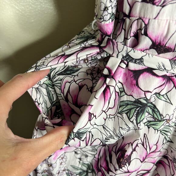 NWT Torrid Shirt Dress w Pockets 3X Floral Poplin Belted Mini Pleated Feminine - Picture 6 of 13